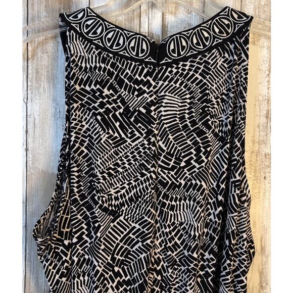 Rafaella Black White Abstract Print Sleeveless Jumpsuit Size Large - Picture 7 of 8